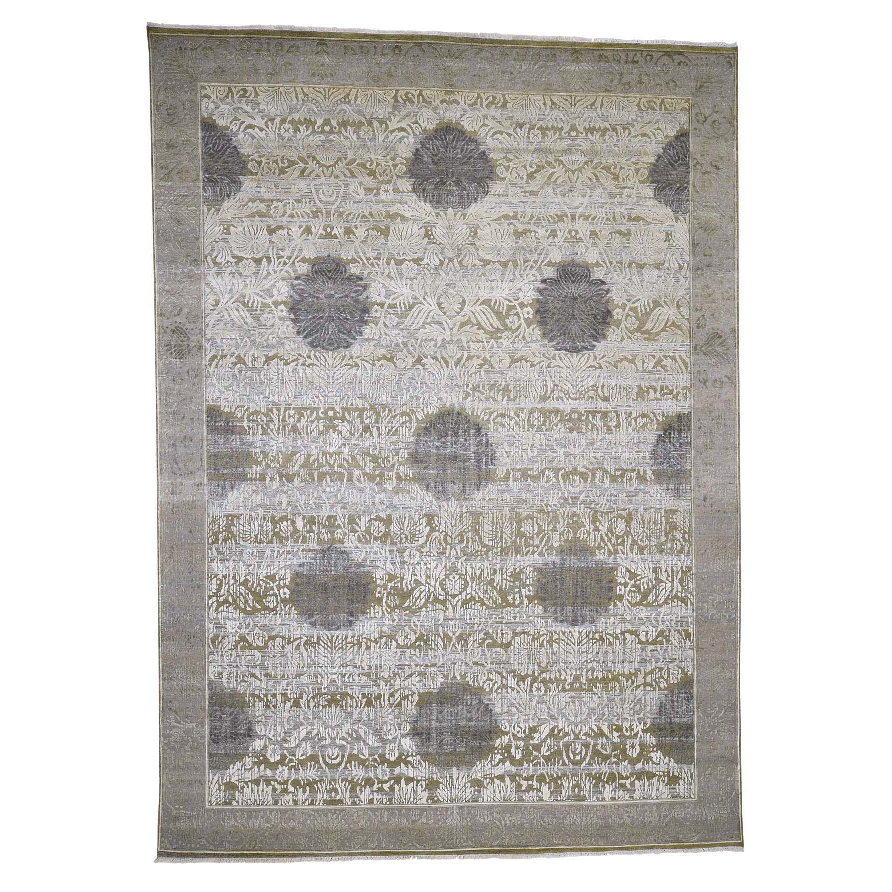 N/A Silk Hand-Knotted Area Rug 8'9